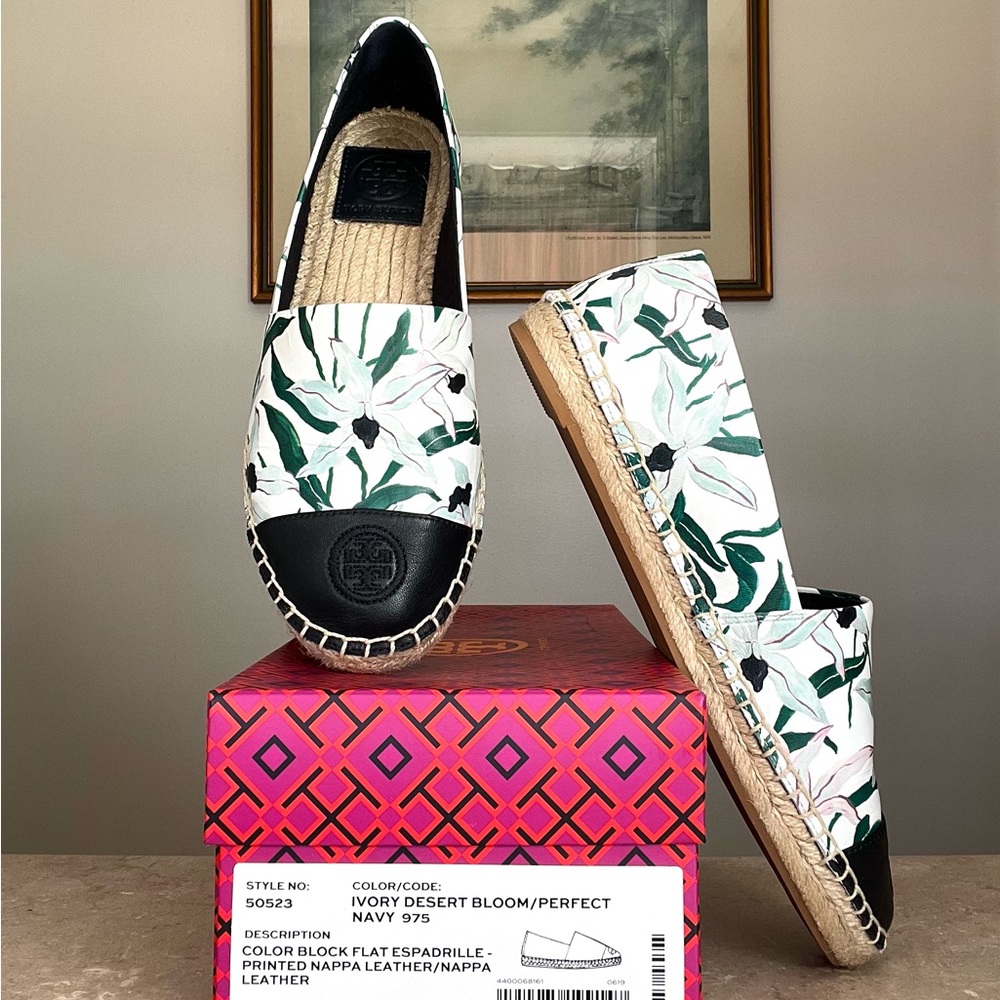 🔥🔥🔥 BNIB Tory Burch Color Block Flat Espadrille